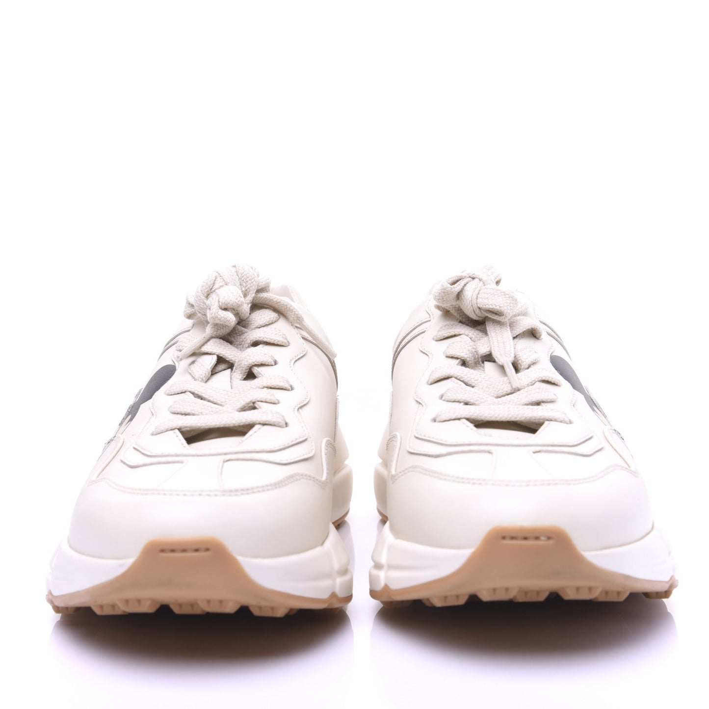 X DISNEY Calfskin Mickey Mouse Womens Rhyton Sneakers 38.5 Ivory
