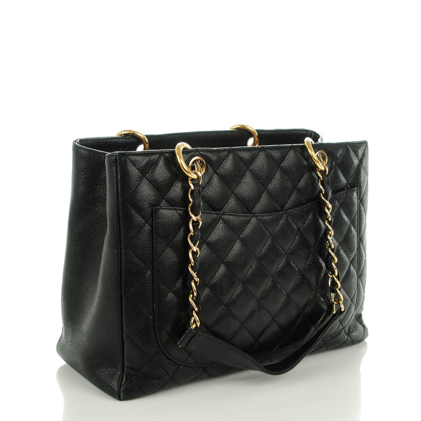 Caviar Quilted Grand Shopping Tote GST Black