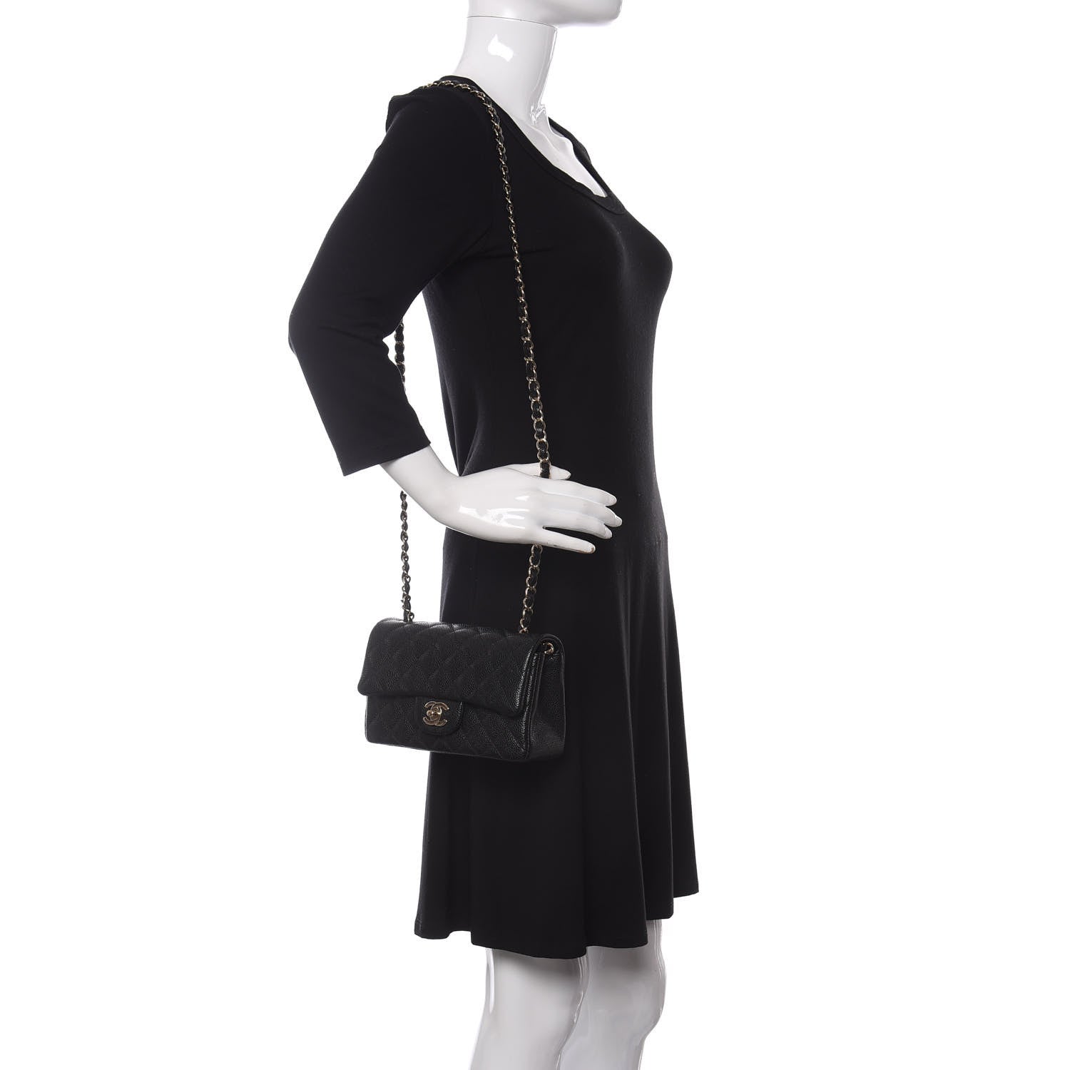 Chanel Caviar Quilted Mini Rectangular Flap Black 2 of 11