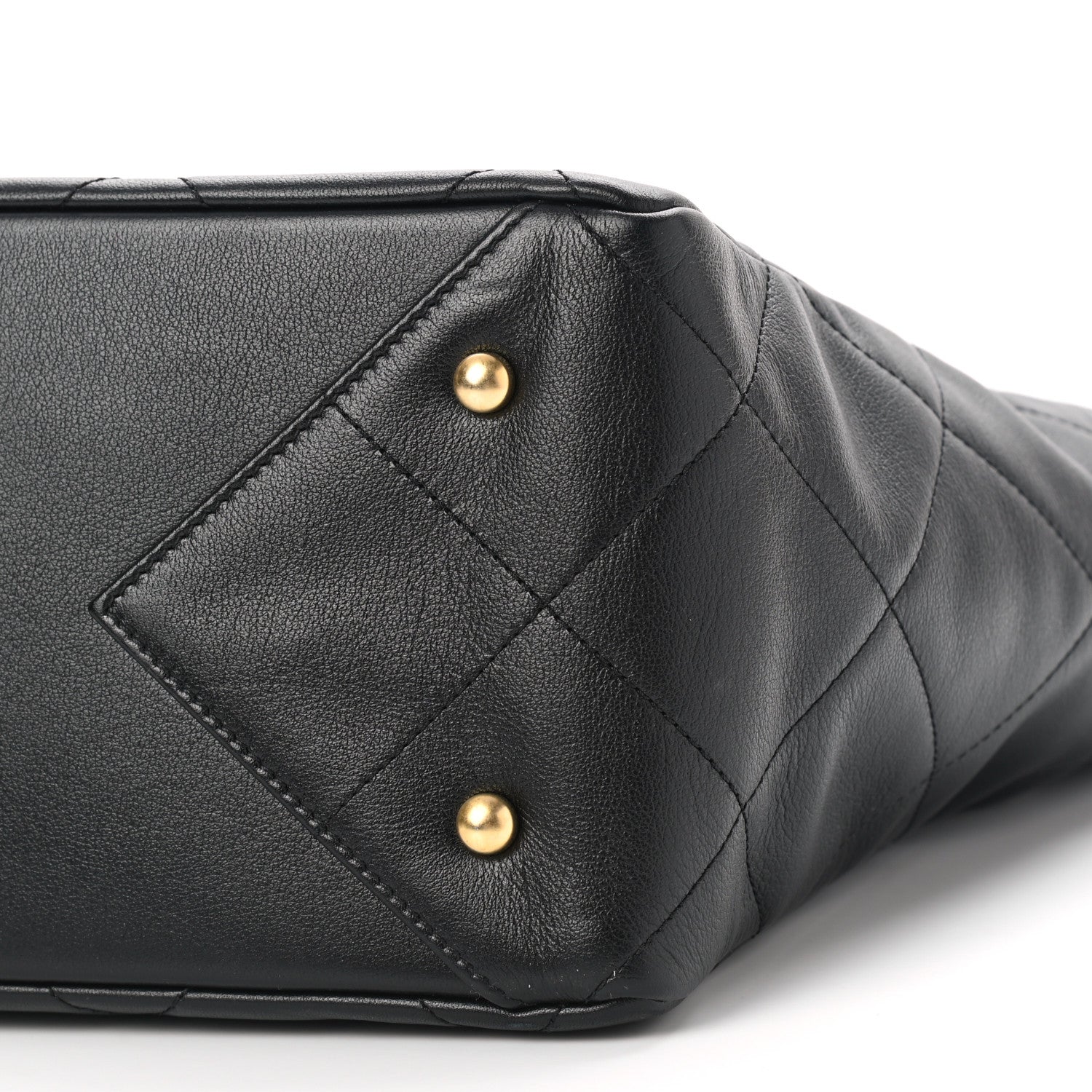 Chanel Calfskin Quilted Chain Shopping Tote Black 10 of 10