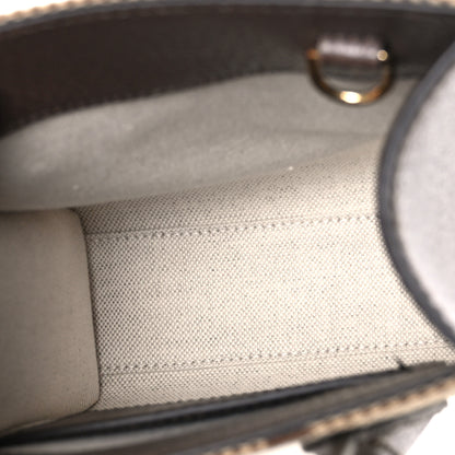 Gucci Monogram Jumbo GG Textured Dollar Calfskin Web Mini Vertical Tote Camel Ebony New Acero 5 of 10