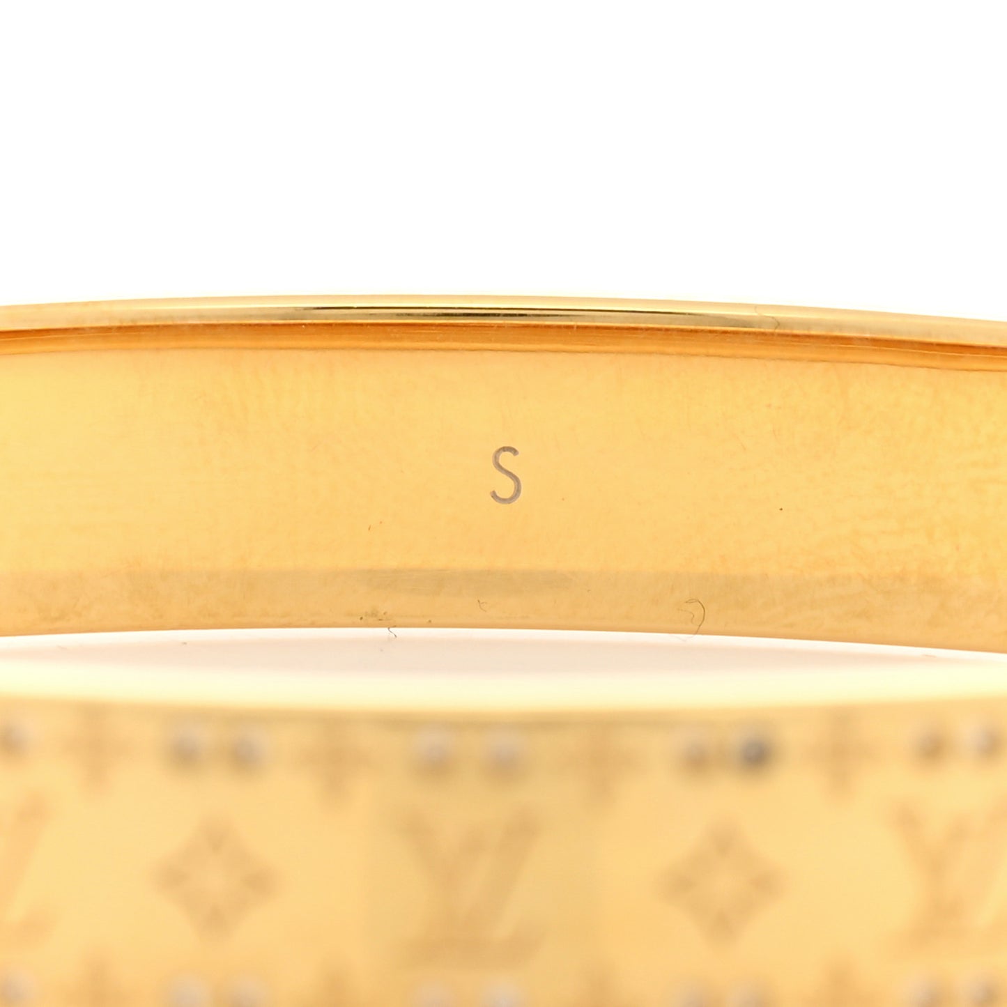Brass Crystal Monogram Nanogram Strass Cuff S Gold
