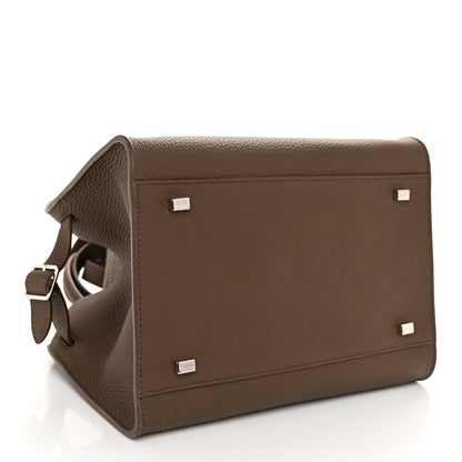 The Row Grained Calfskin Soft Margaux 10 Bag Dark Olive 4 of 10