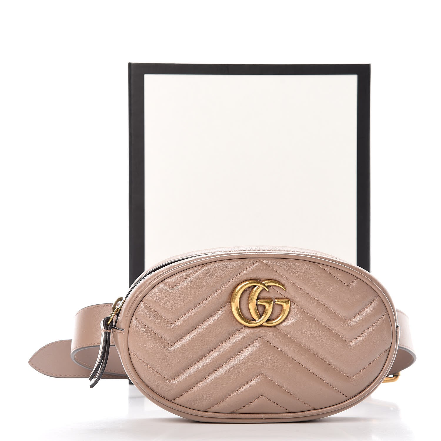 Gucci Calfskin Matelasse GG Marmont Belt Bag 75 30 Porcelain Rose 10 of 10