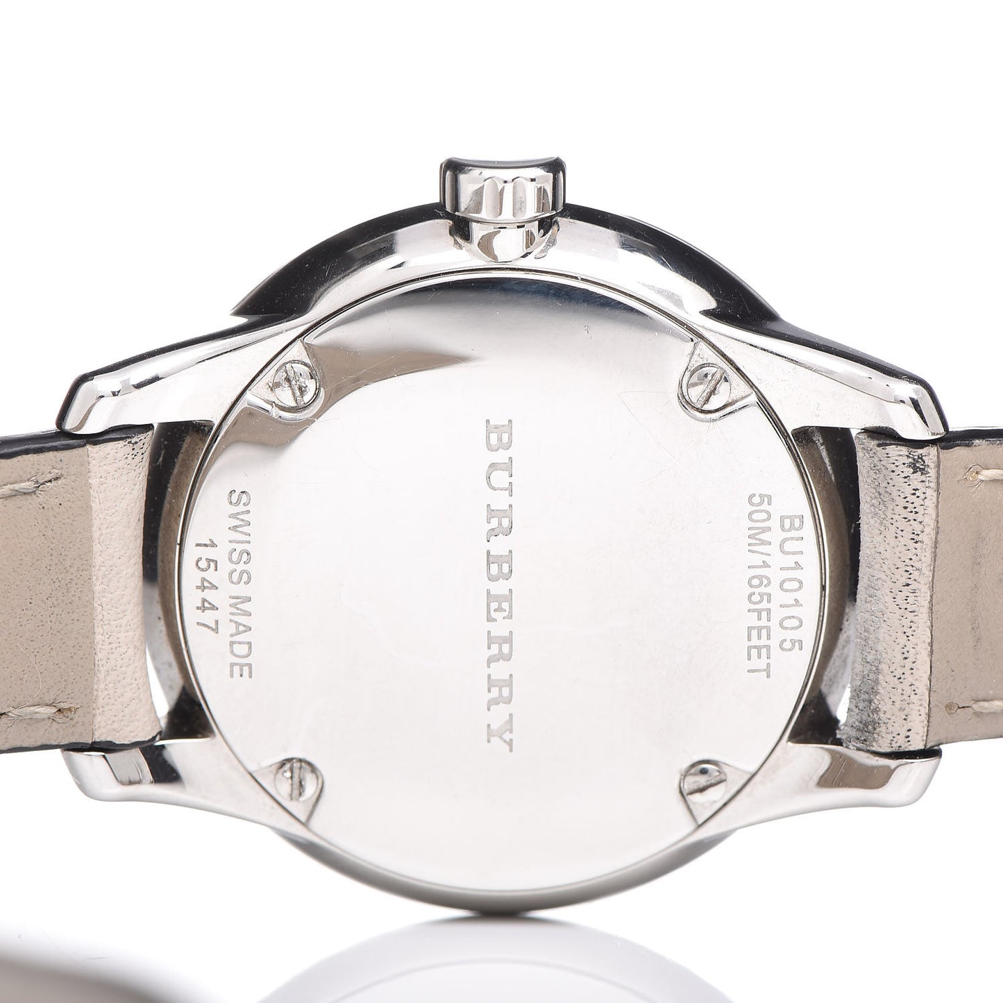 Stainless Steel Calfskin Diamond 32mm Classic Round Quartz Watch Taupe BU10105