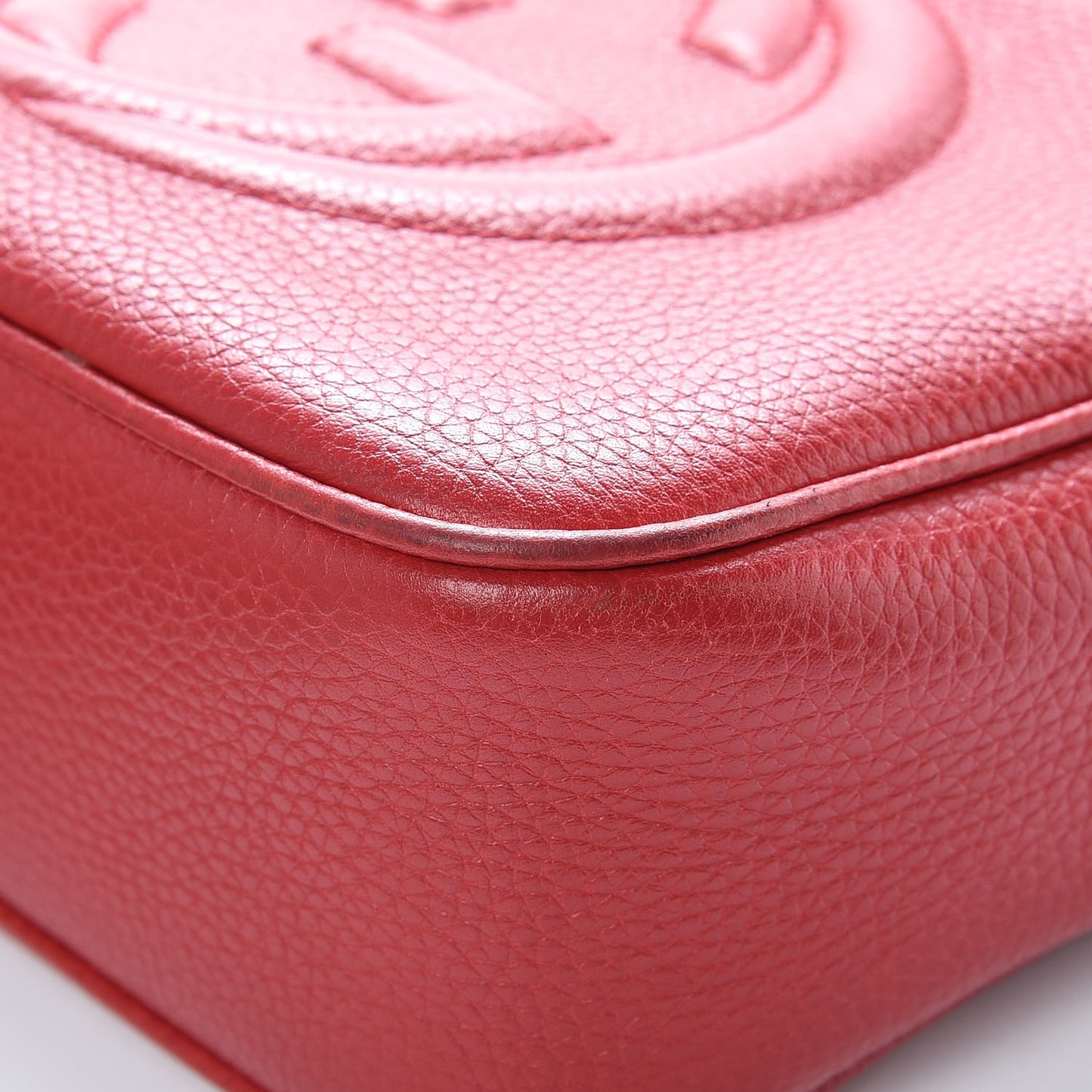 Pebbled Calfskin Small Soho Disco Bag Tabasco Red