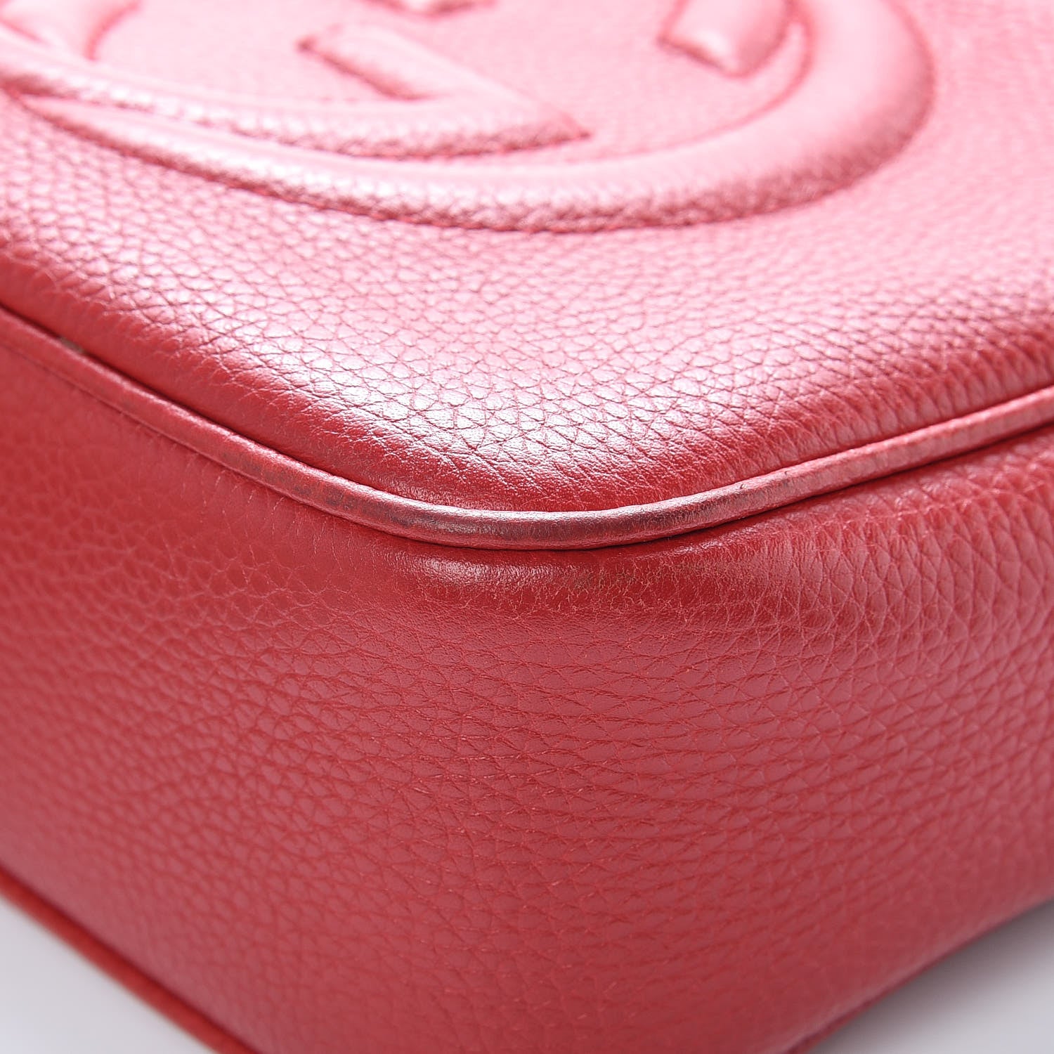 Gucci Pebbled Calfskin Small Soho Disco Bag Tabasco Red 13 of 16