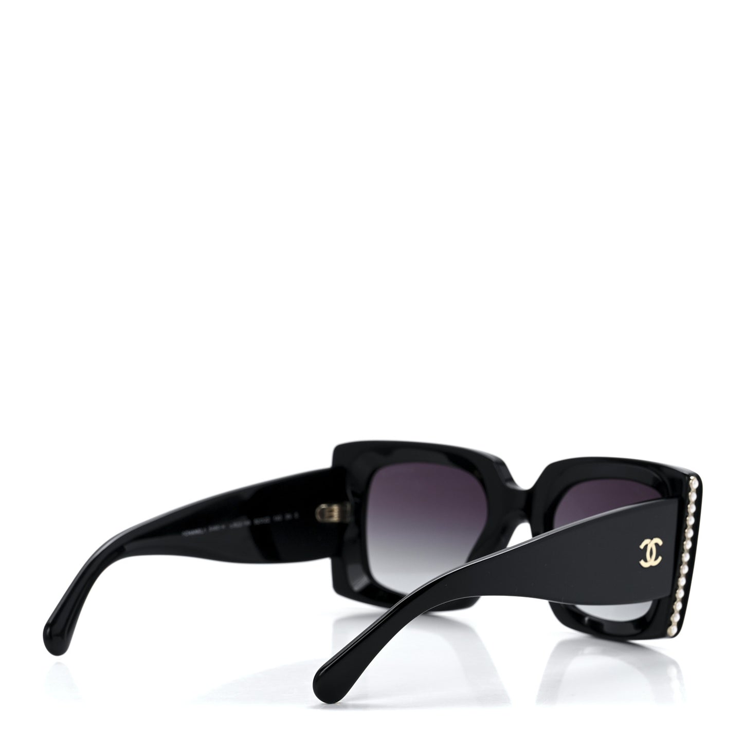Acetate Pearl Rectangle Sunglasses 5480-H Black