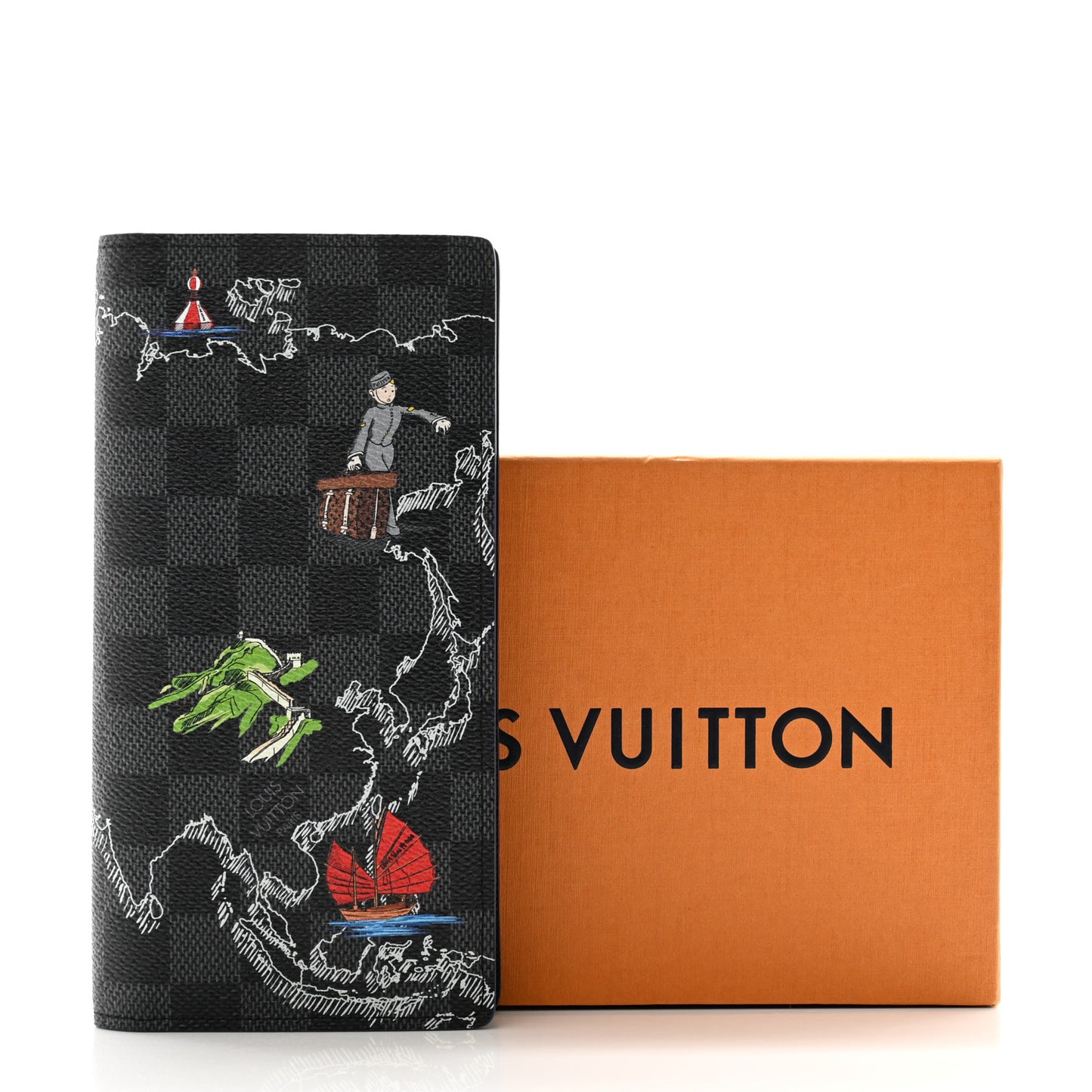 Damier Graphite Map of Asia Brazza Wallet