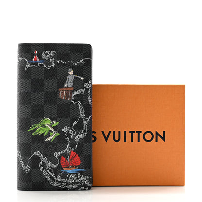 Louis Vuitton Damier Graphite Map of Asia Brazza Wallet 9 of 9