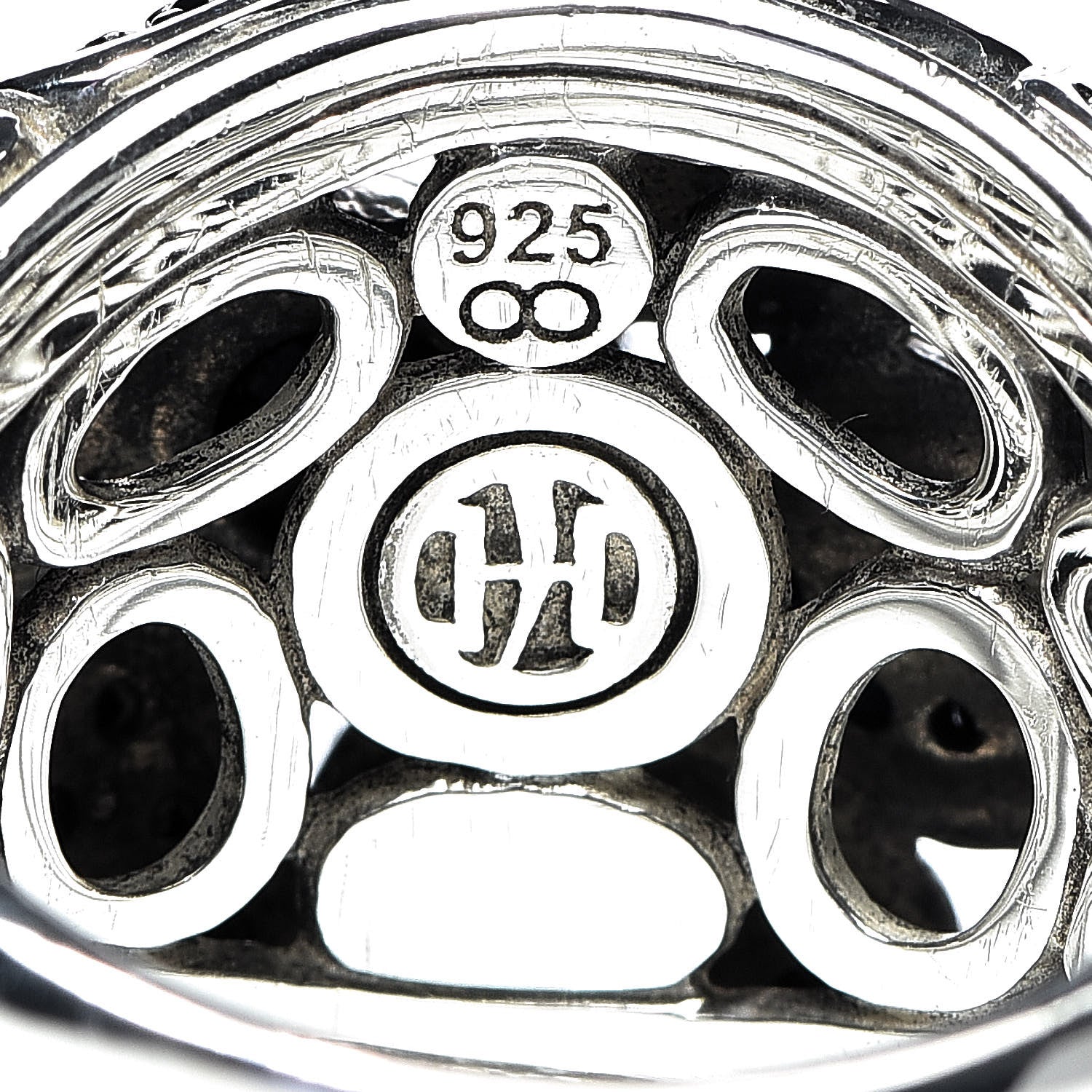 John Hardy Sterling Silver Black Sapphire Chalcedony Small Kali Lava Dome Ring 54 7 5 of 5