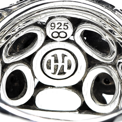 John Hardy Sterling Silver Black Sapphire Chalcedony Small Kali Lava Dome Ring 54 7 5 of 5
