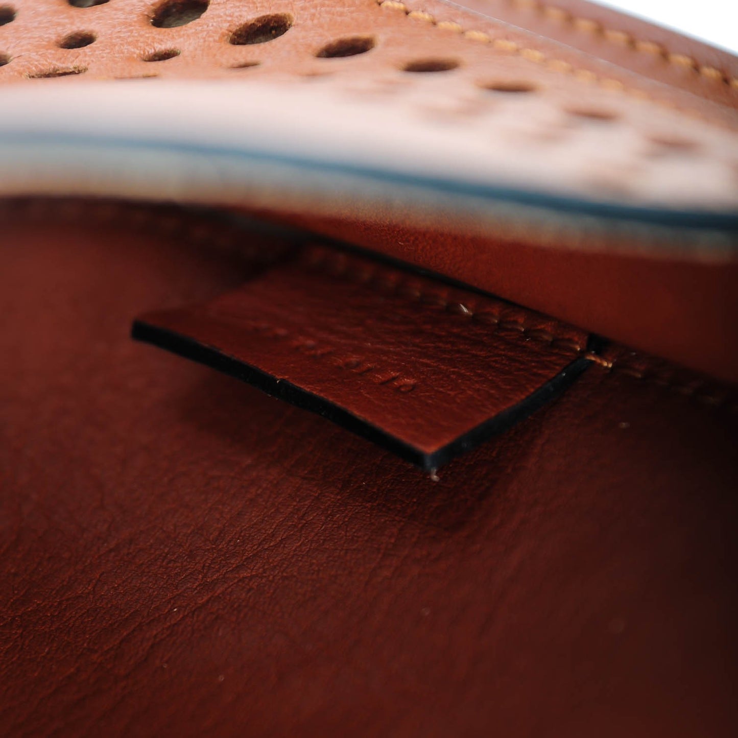 Calfskin Perforated Small Hudson Shoulder Bag Caramel