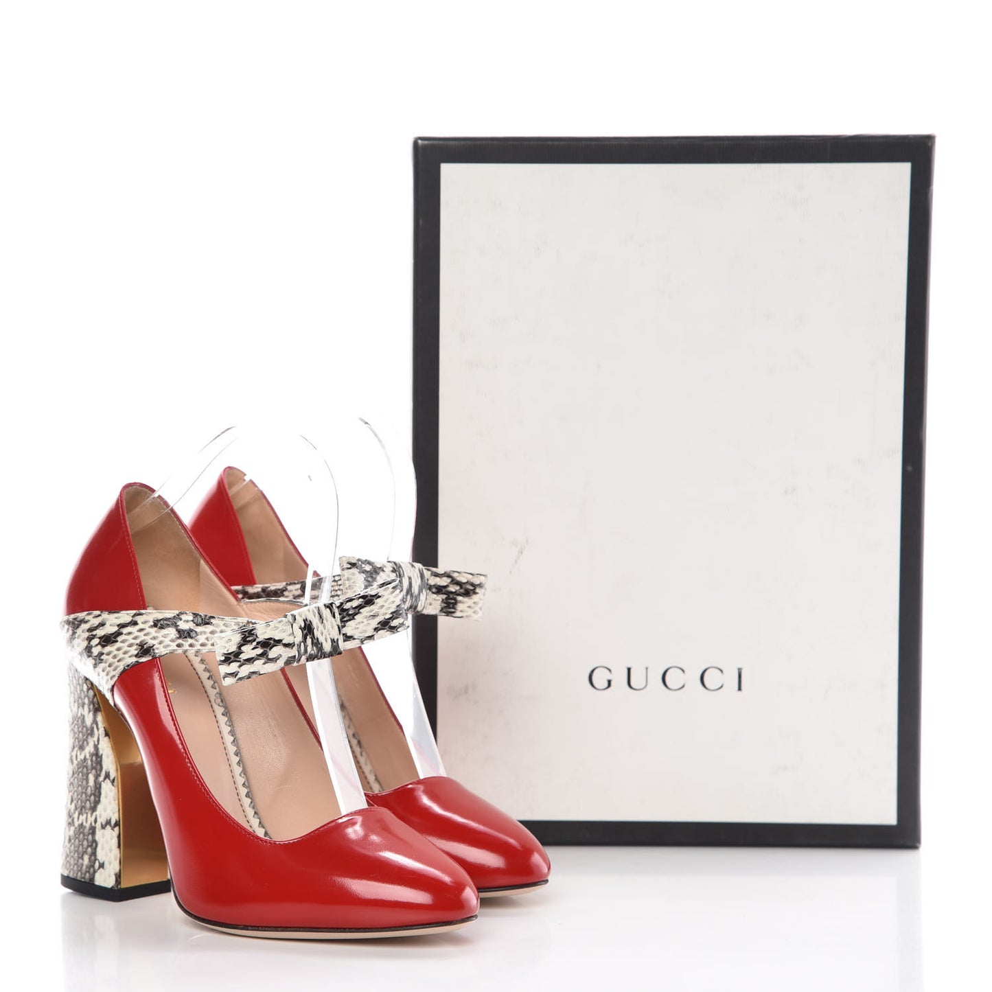Polished Calfskin Elaphe Nimue Bow Mary Jane Pumps 38.5 Hibiscus Red Roccia