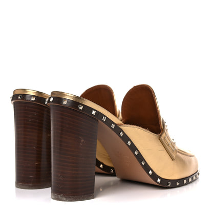 Valentino Garavani Nappa Soul Rockstud High Heel Mules 40 Gold 4 of 20