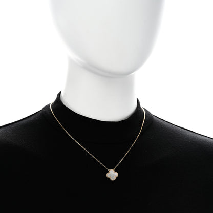 Van Cleef & Arpels 18K Yellow Gold Mother of Pearl Vintage Alhambra Pendant Necklace 2 of 5
