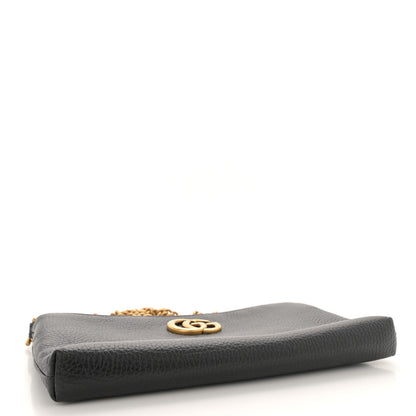 Gucci Pebbled Calfskin GG Marmont Zip Chain Bag Black 4 of 10
