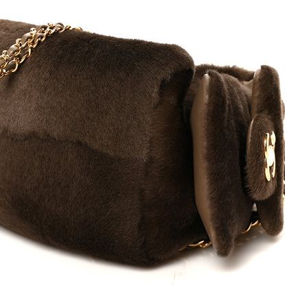 Chanel Pony Hair Mini Chanel 25 Handbag Dark Khaki 15 of 19