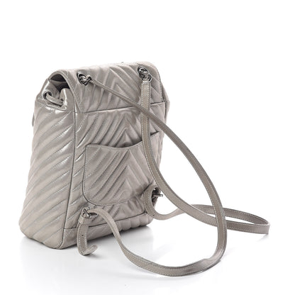 Chanel Metallic Calfskin Chevron Quilted Small Urban Spirit Backpack Silver 3 of 12