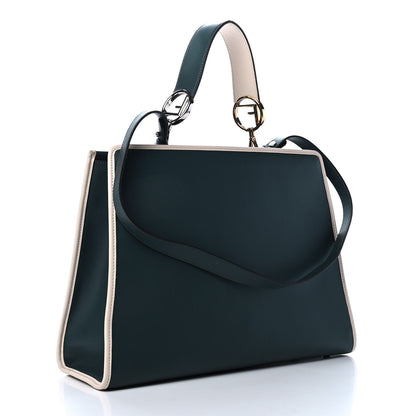 Fendi Vitello Century Opaco F is Fendi Bi-Color Regular Runaway Satchel Amazzonia Camelia 2 of 4