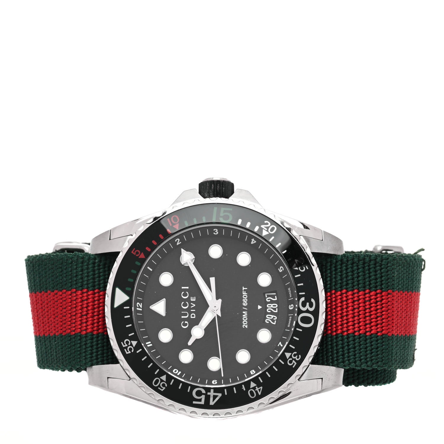 Gucci Stainless Steel Nylon 45mm Dive Quartz Watch Black 2 of 5