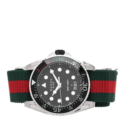 Gucci Stainless Steel Nylon 45mm Dive Quartz Watch Black 2 of 5