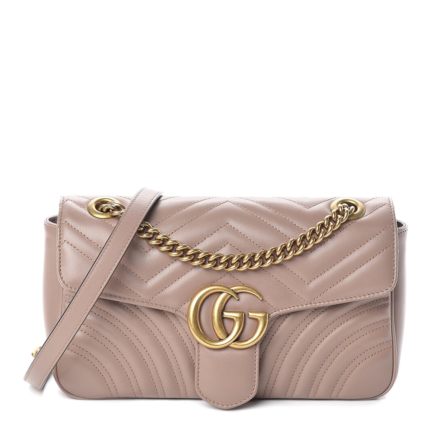 Calfskin Matelasse Small GG Marmont Shoulder Bag Porcelain Rose