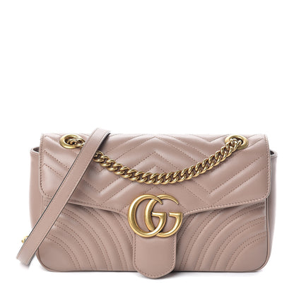 Gucci Calfskin Matelasse Small GG Marmont Shoulder Bag Porcelain Rose 1 of 10