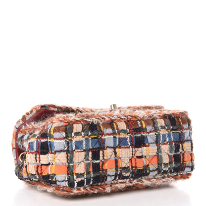 Chanel Tweed Quilted Mini Rectangular Flap Blue Orange Navy Beige 4 of 10