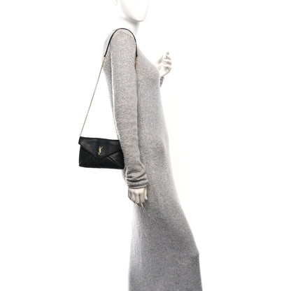 Saint Laurent Supple Lambskin Small Cassandre Chain Pouch Black 2 of 10