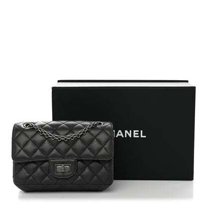 Chanel Metallic Sheepskin Quilted 2.55 Reissue Mini Flap Dark Grey 11 of 11