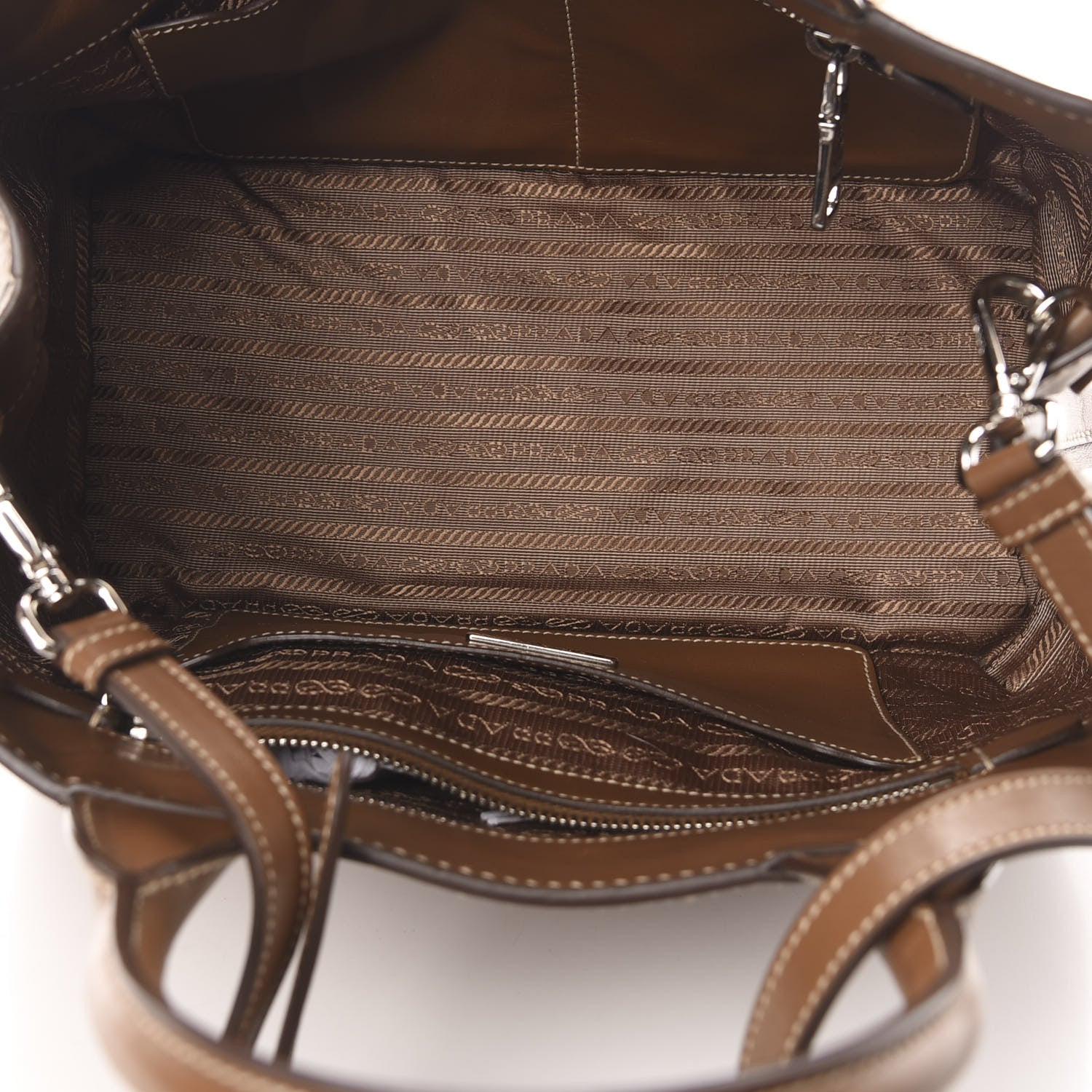 Prada Soft Calfskin Tote Cannella 5 of 15