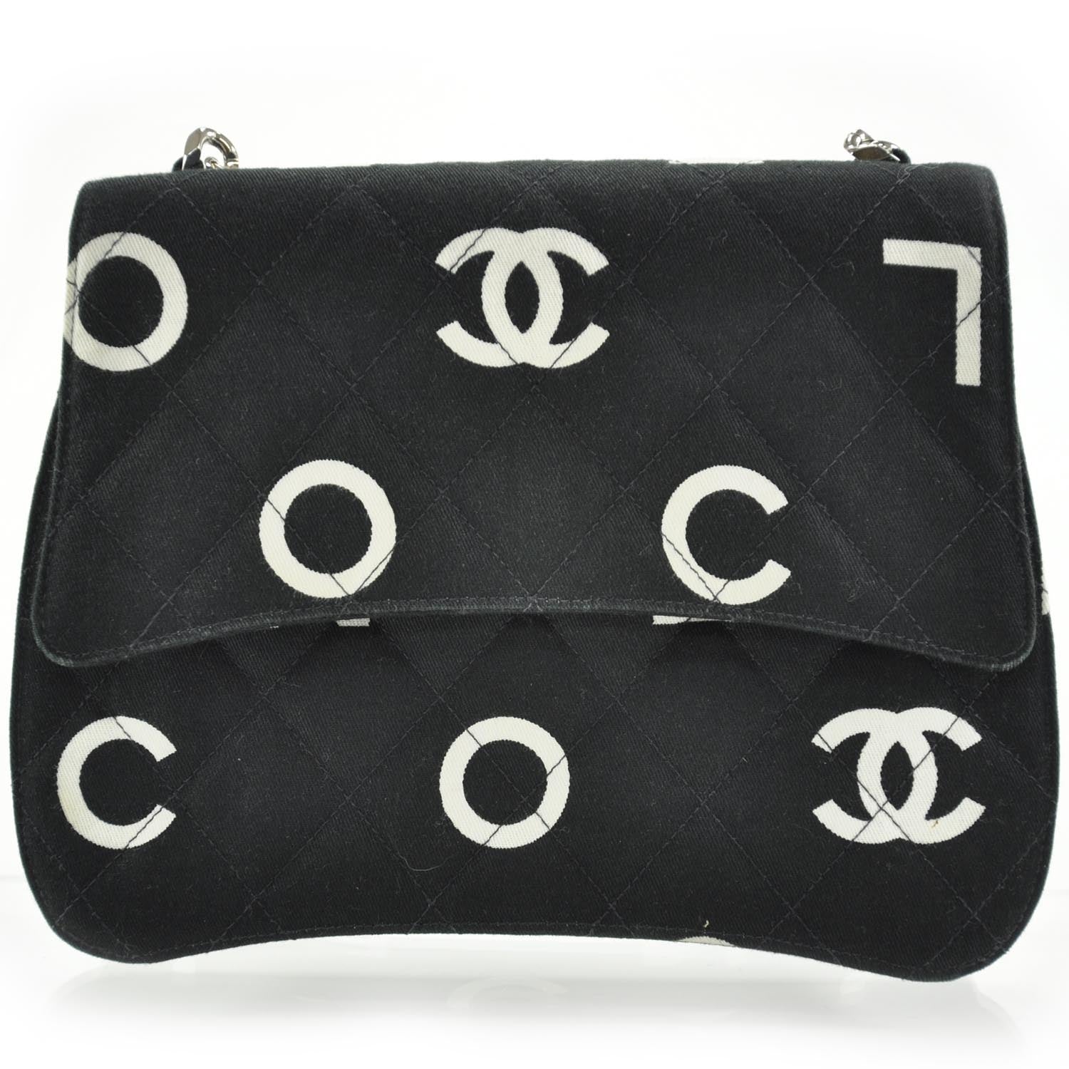 Chanel Canvas Quilted Coco ID Chain Bag Black 1 of 11