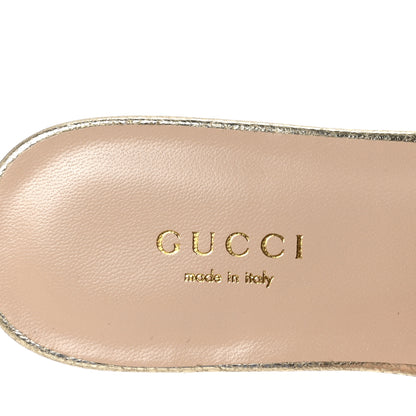 Gucci Galassia GG Marmont Flat Slide Sandals 35.5 Platino 8 of 10