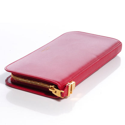 Saint Laurent Calfskin Zip Continental Wallet Rouge Orient 4 of 10