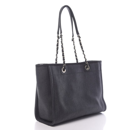 Chanel Mixed Fibers Calfskin Small Deauville Tote Black 3 of 11
