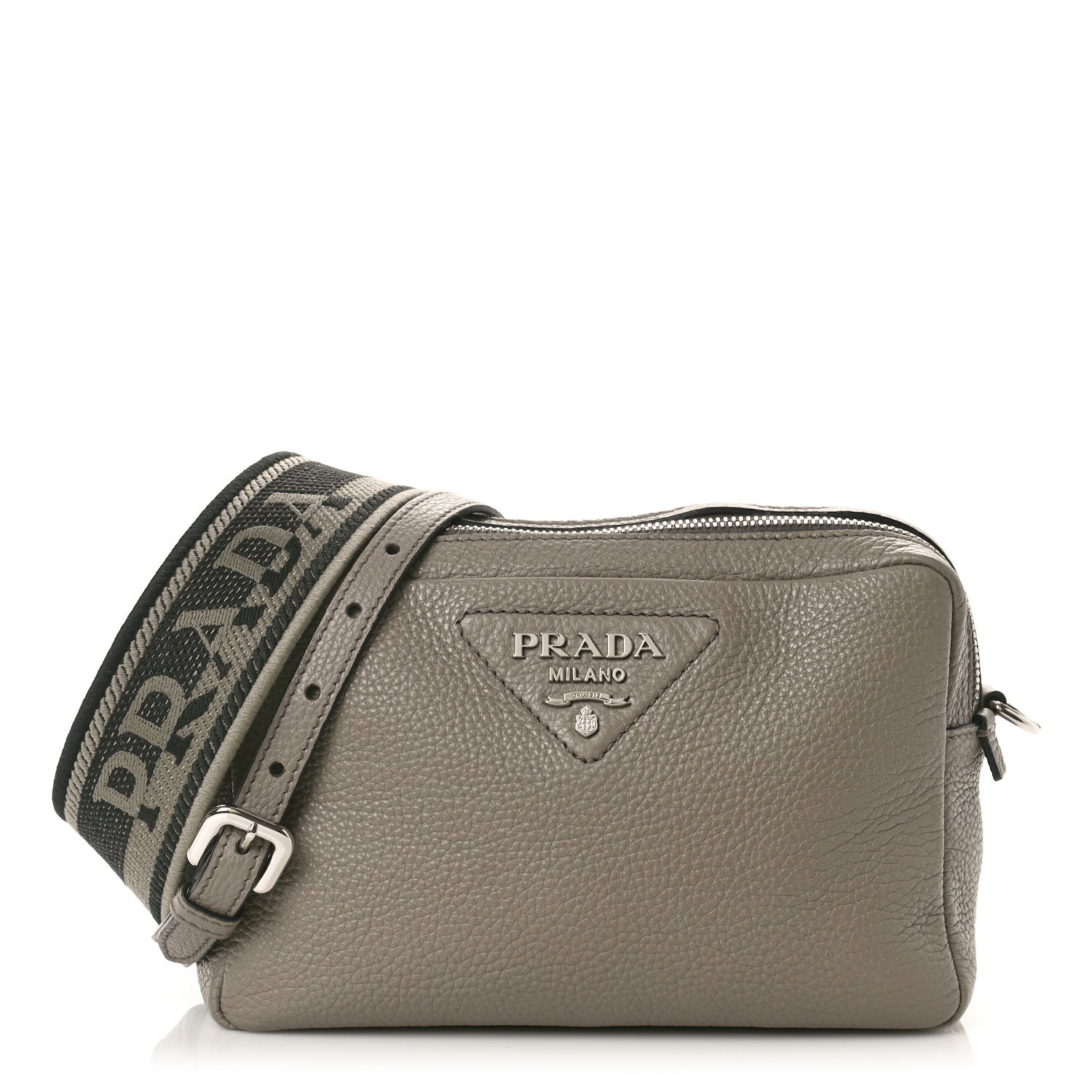 Prada Vitello Daino Soft Medium Double Zip Shoulder Bag Argilla 1 of 9