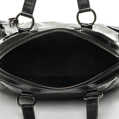 Saint Laurent Crocodile Embossed Patent Calfskin Large Muse Black 5 of 8