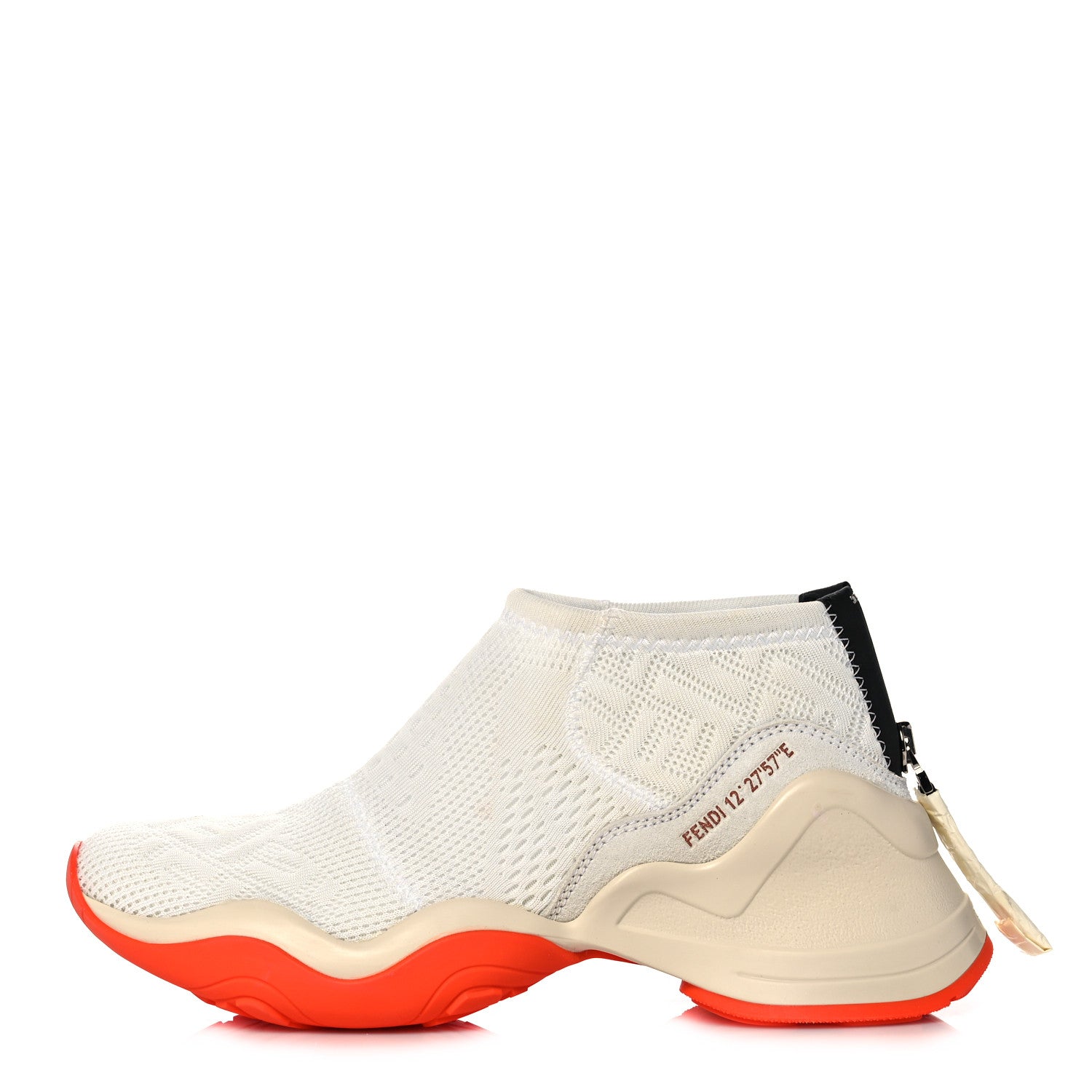 Fendi Technical 3D Mesh Womens FFluid Zip Up Sneakers 37 White Latte Ruggine 1 of 10