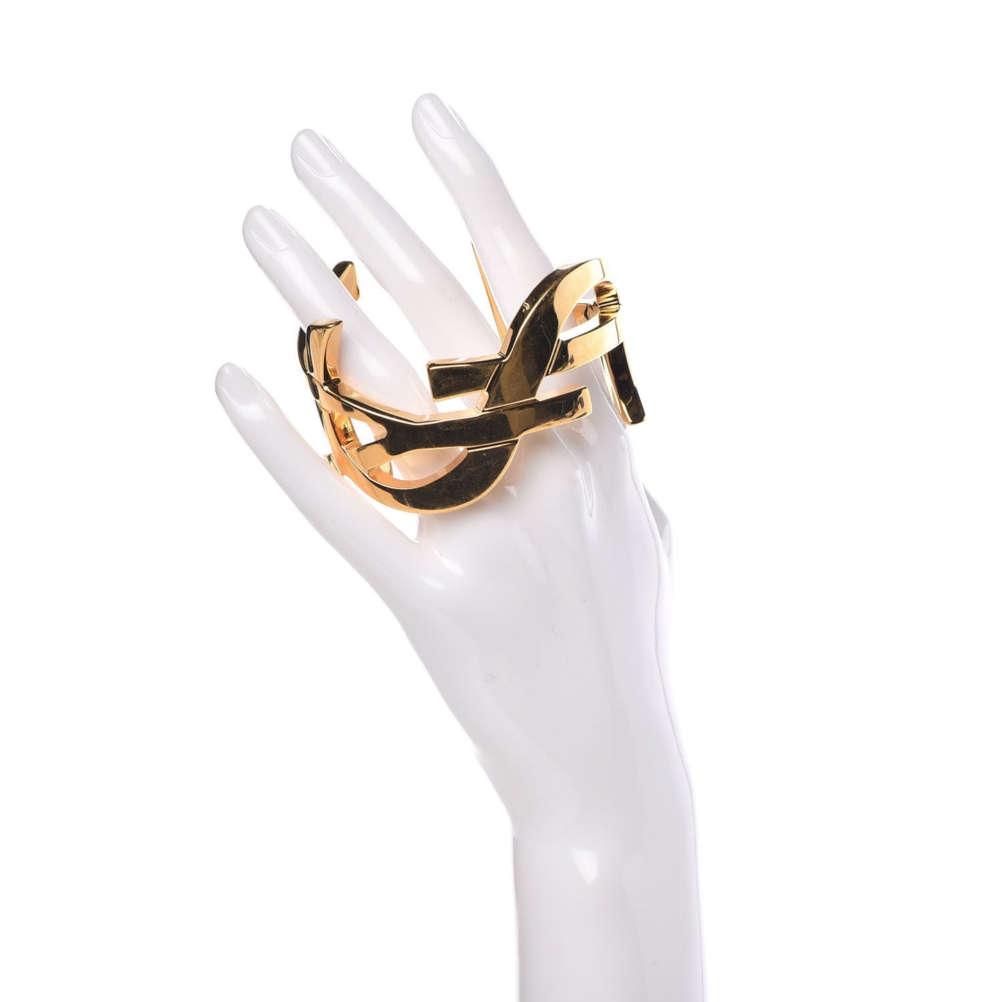 Brass Monogram Medium Cuff Bracelet Gold