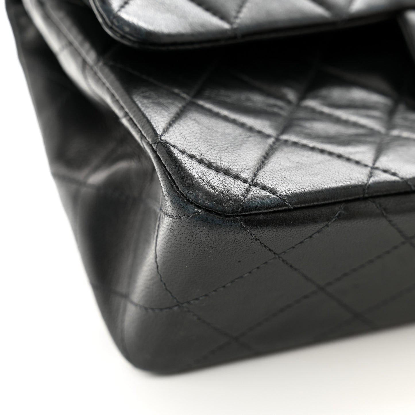 Lambskin Quilted Small Double Flap Black