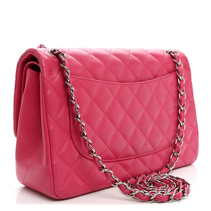 Chanel Lambskin Quilted Jumbo Double Flap Dark Pink 2 of 9