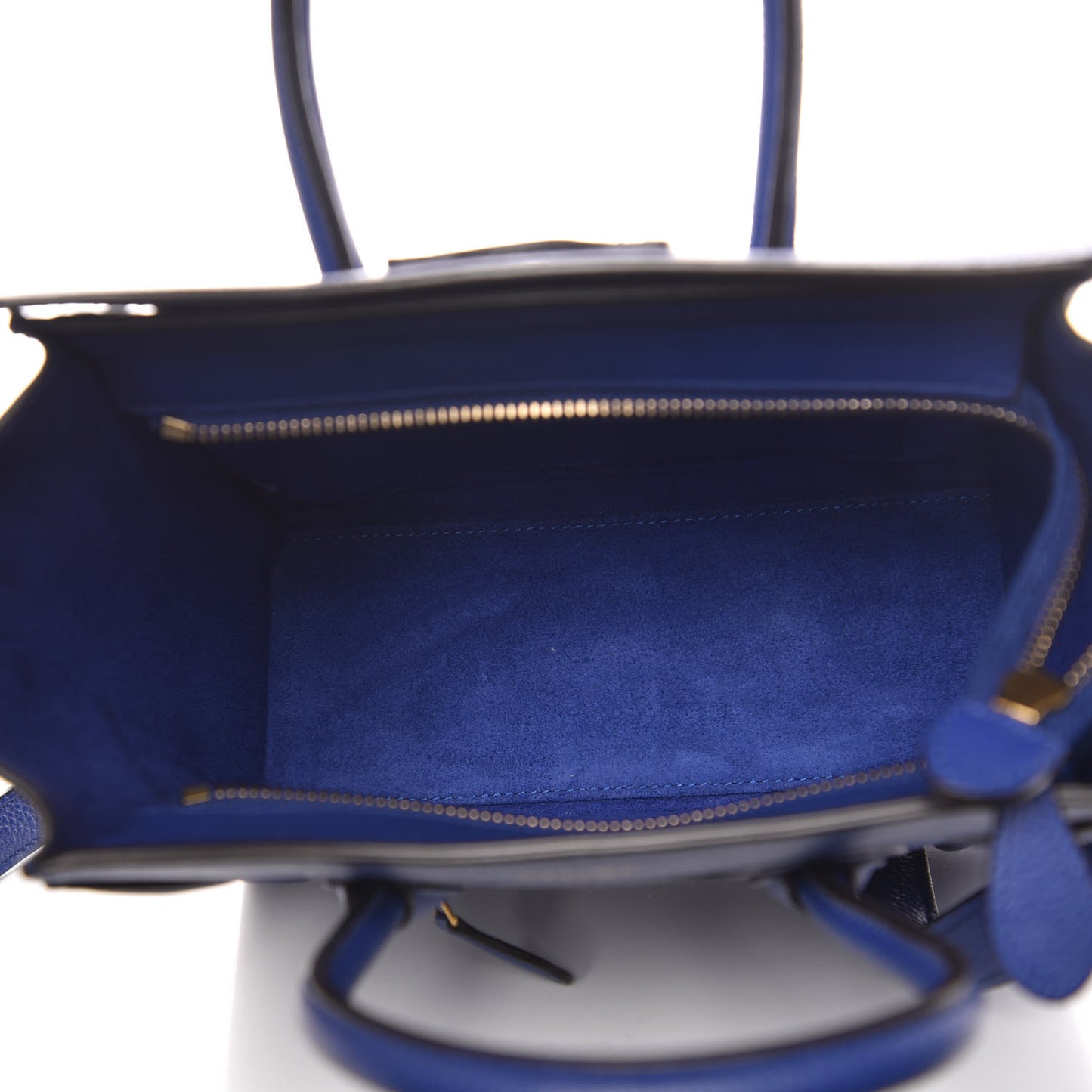 Drummed Calfskin Nano Luggage Indigo