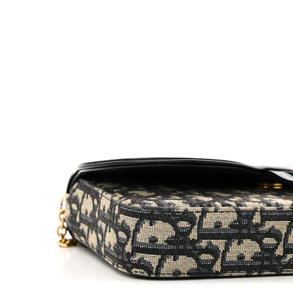 Christian Dior Oblique Smooth Calfskin Medium Saddle Pouch With Chain Blue 9 of 10
