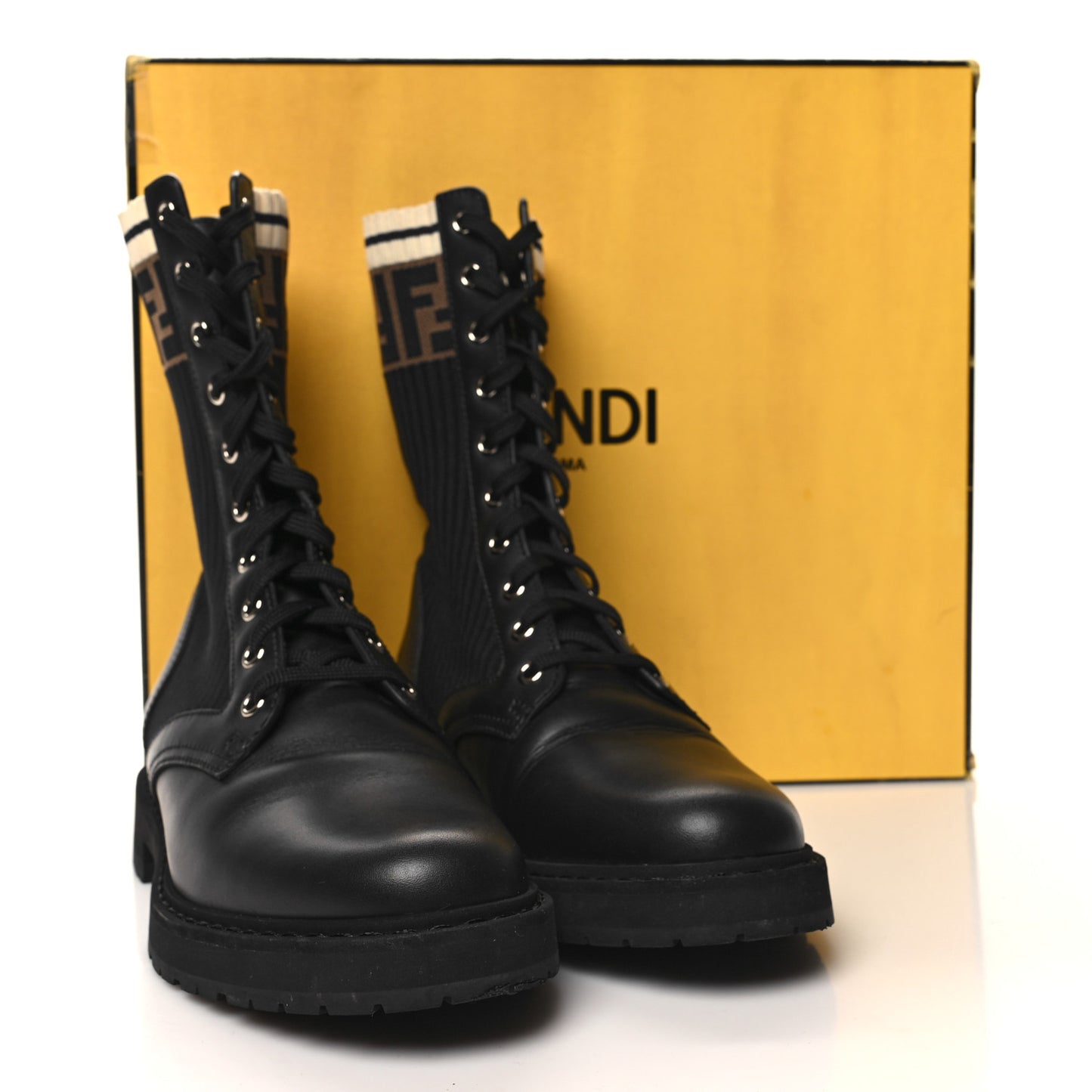 Calfskin Stretch Fabric Rockoko Biker Boots 39 Tobacco Black Marino