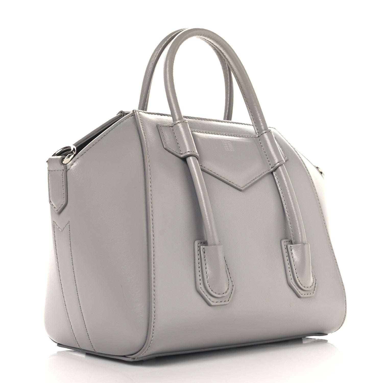 Givenchy Box Calfskin Mini Lock Antigona Shoulder Bag Cloud Grey 3 of 16