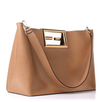 Fendi Vitello King Medium Fendi Way Tote Miele Scuro 2 of 12