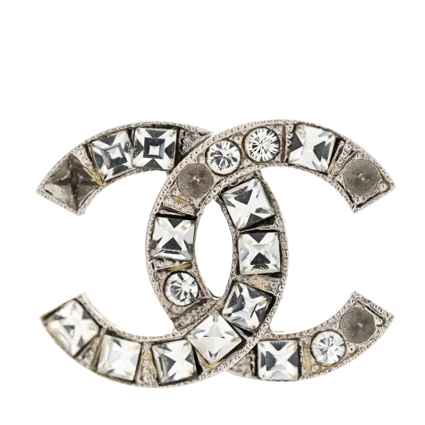 Crystal CC Earrings Silver