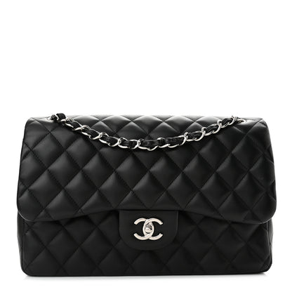 Chanel Lambskin Quilted Jumbo Double Flap Black 1 of 10