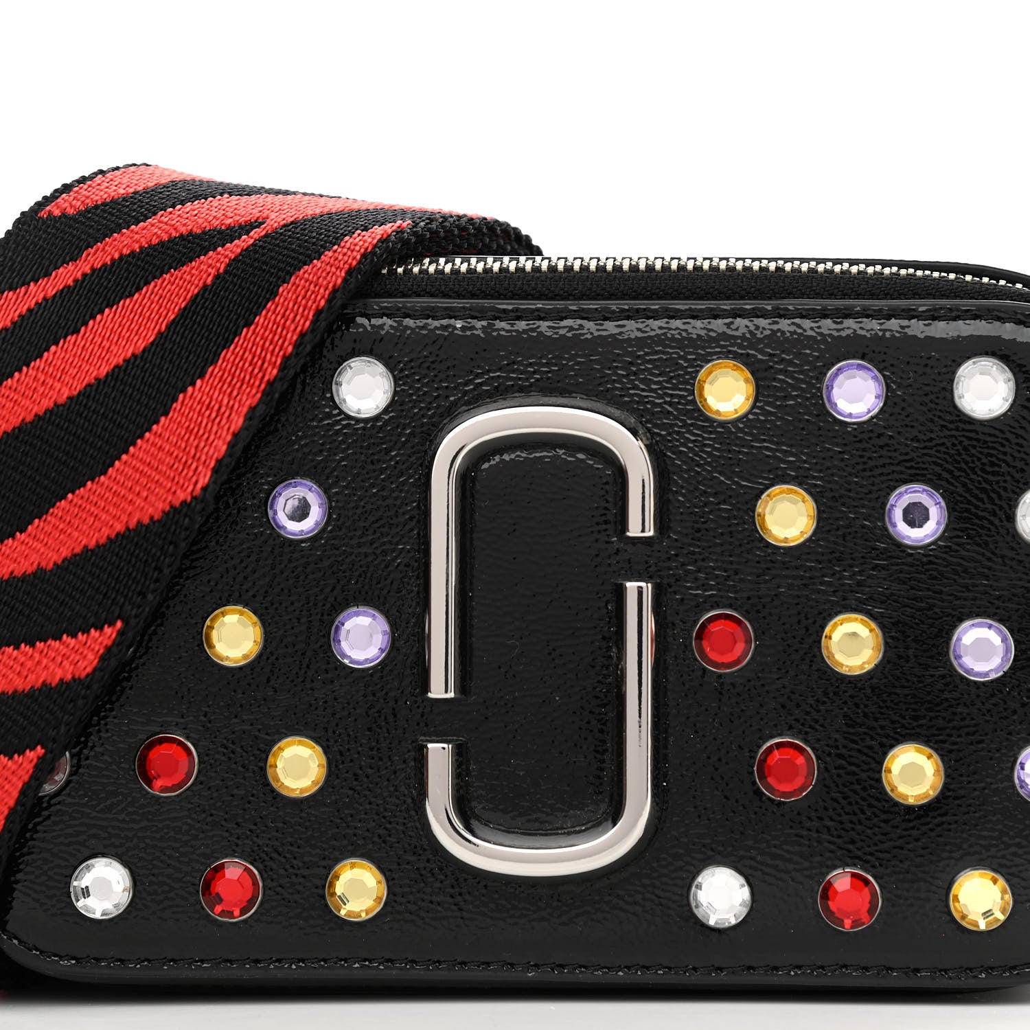 Marc Jacobs Patent Crystal Embellished Snapshot Camera Bag Black 10 of 14